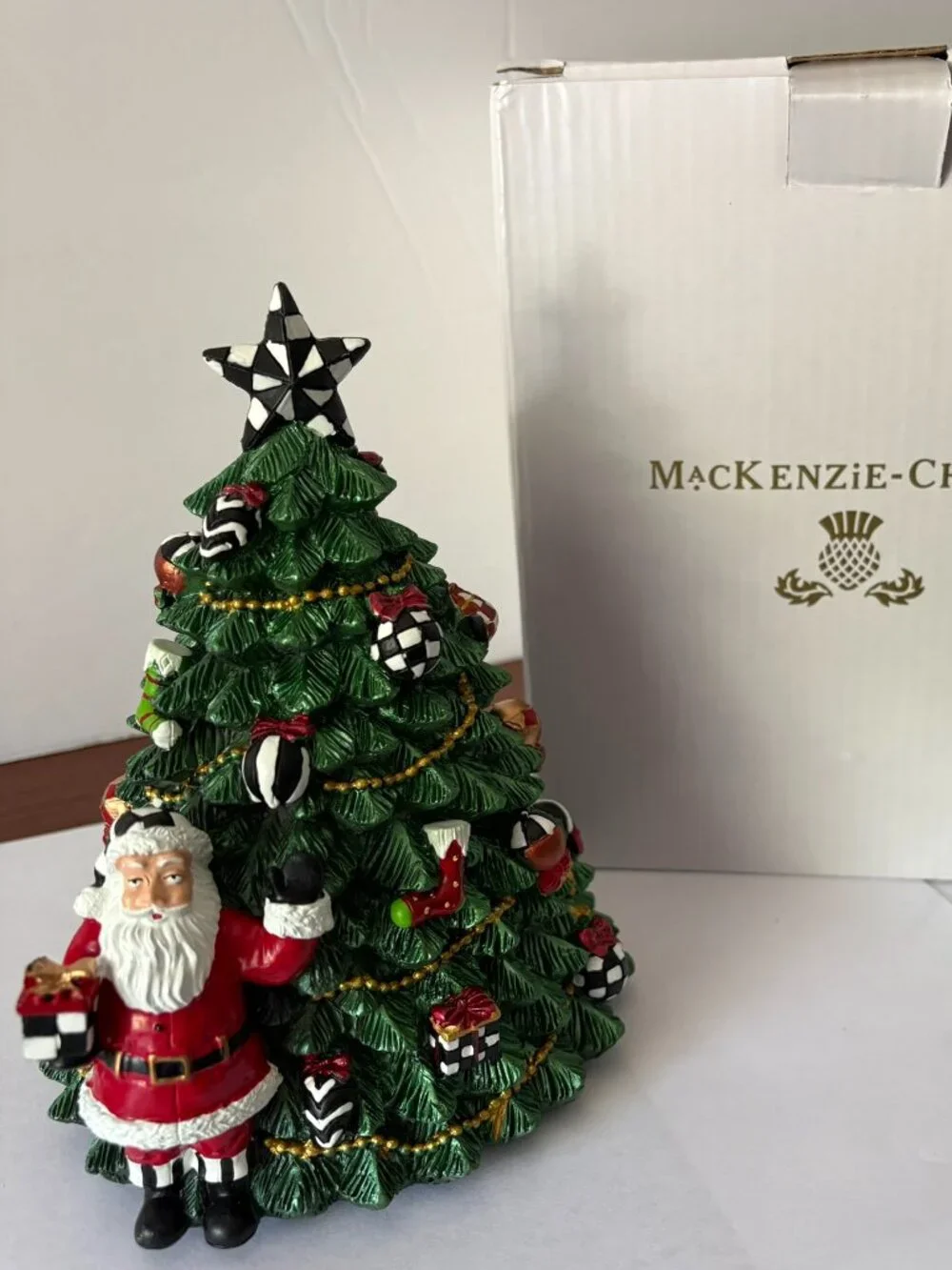 Mackenzie-Childs Courtly Christmas Tree Rotating Music Box